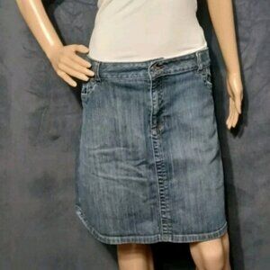 Axcess Liz Claiborne Skirt Stretch 16 Blue Pockets Flaw See Pics